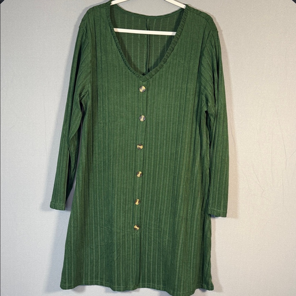 Green Button-Down Dress